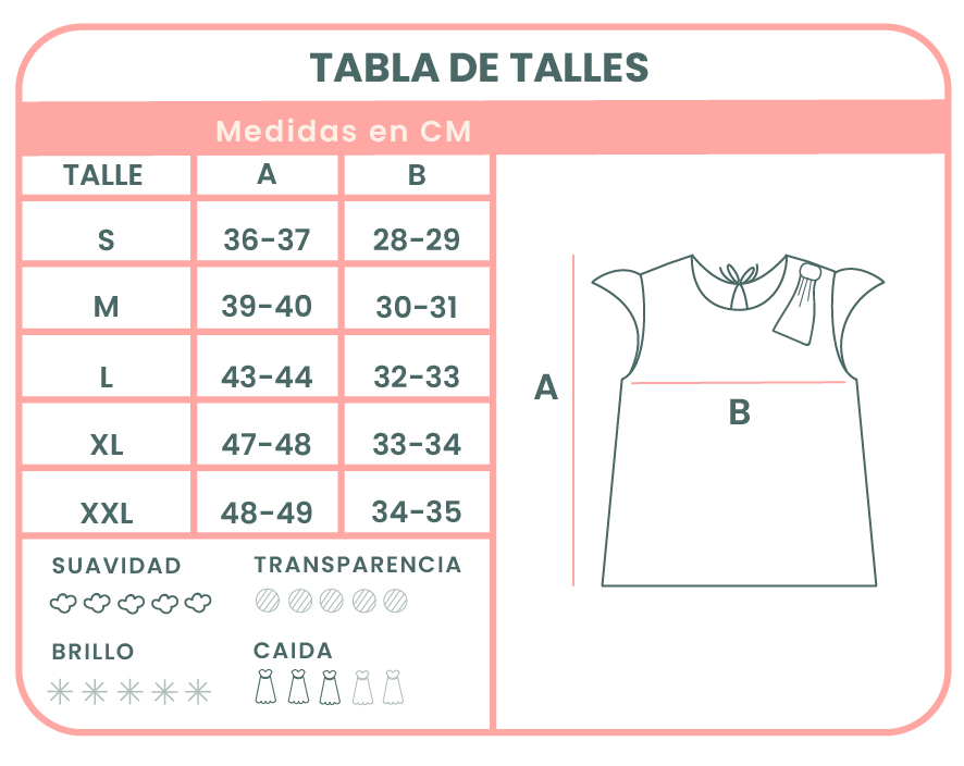 Tabla talles Remera Brescia